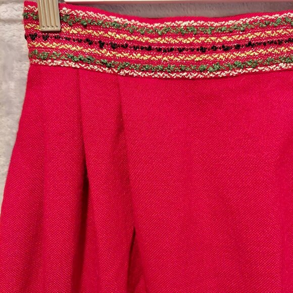 VTG Chamberlins Skirt Fringe scarf set Womens Waist 30 Red embellished Southwest - Picture 3 of 15